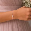 Bransoletka z naturalną perłą na Wieczór Panieński | Personalizowany prezent dla Druhen Team Bride | Pamiątka Wieczoru Panieńskiego